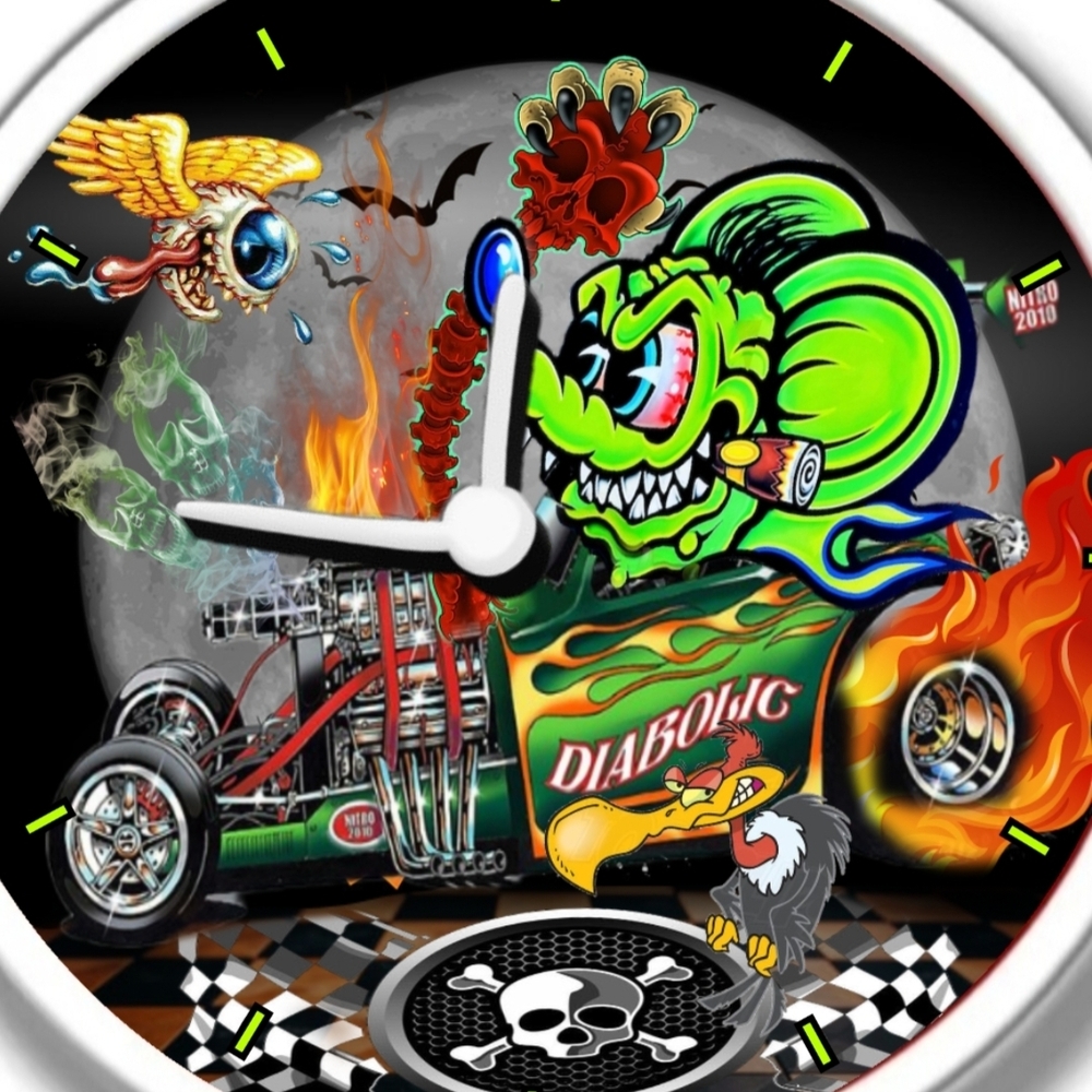 Diabolic Green and Black Wall Clock